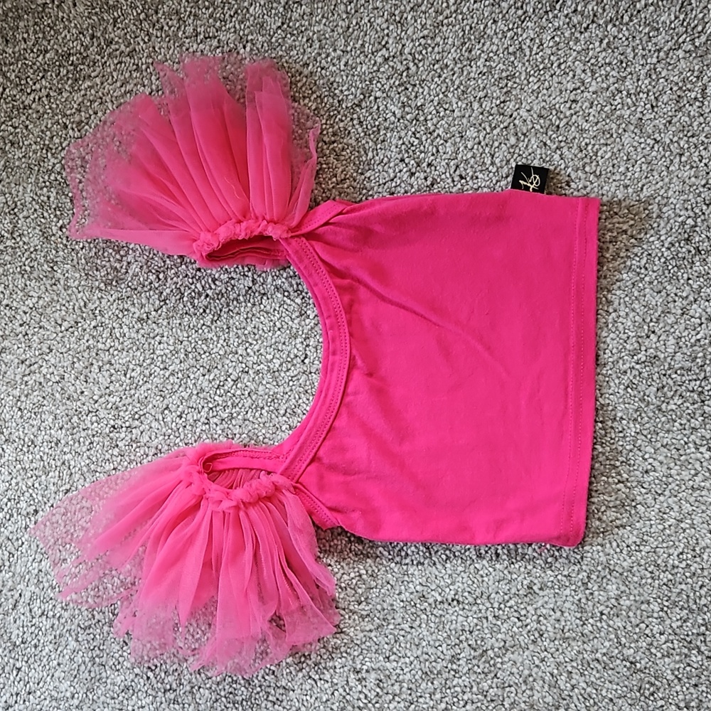 Karolina and Sophia Girls Flutter sleeve crop top (3T)